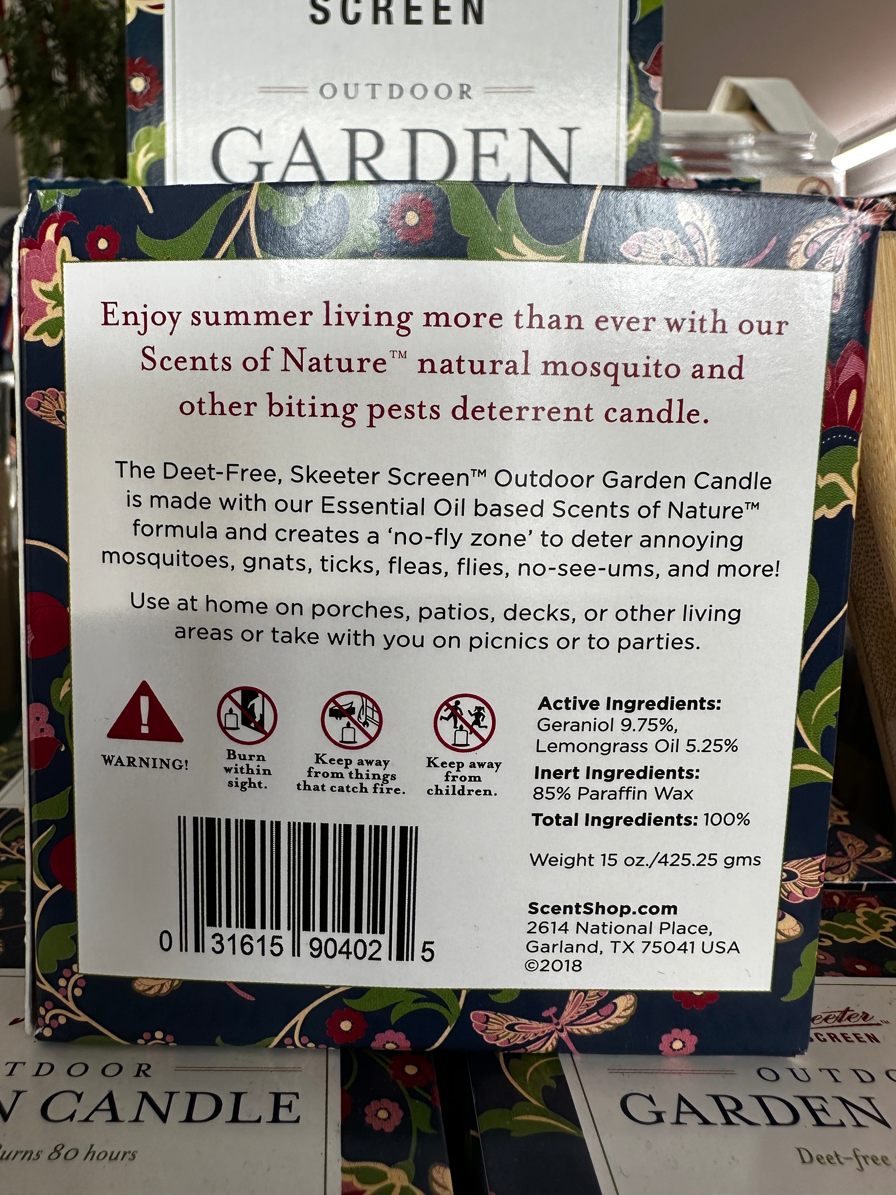 Outdoor Garden Candle by Skeeter Screen