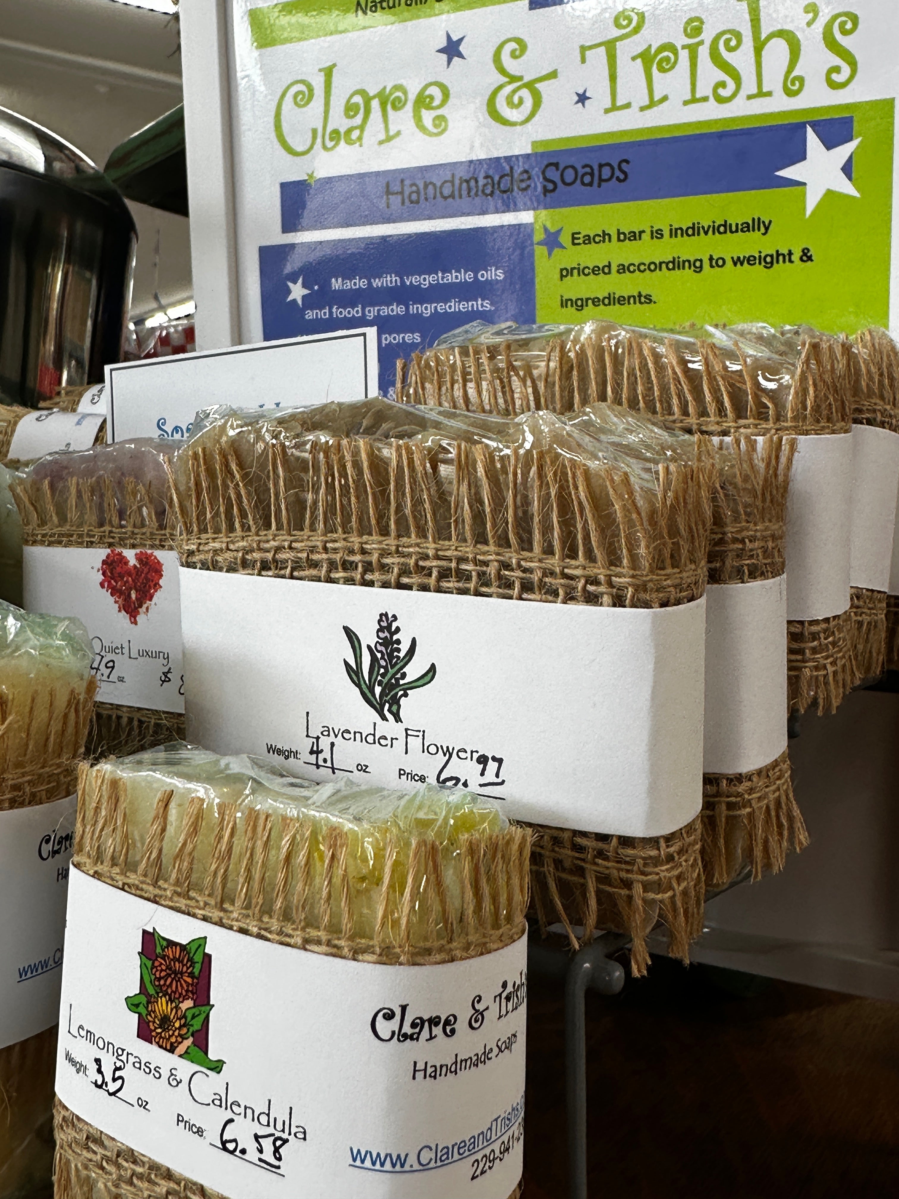 Clare & Trish's Handmade Soap Bars | $1.88 per oz.